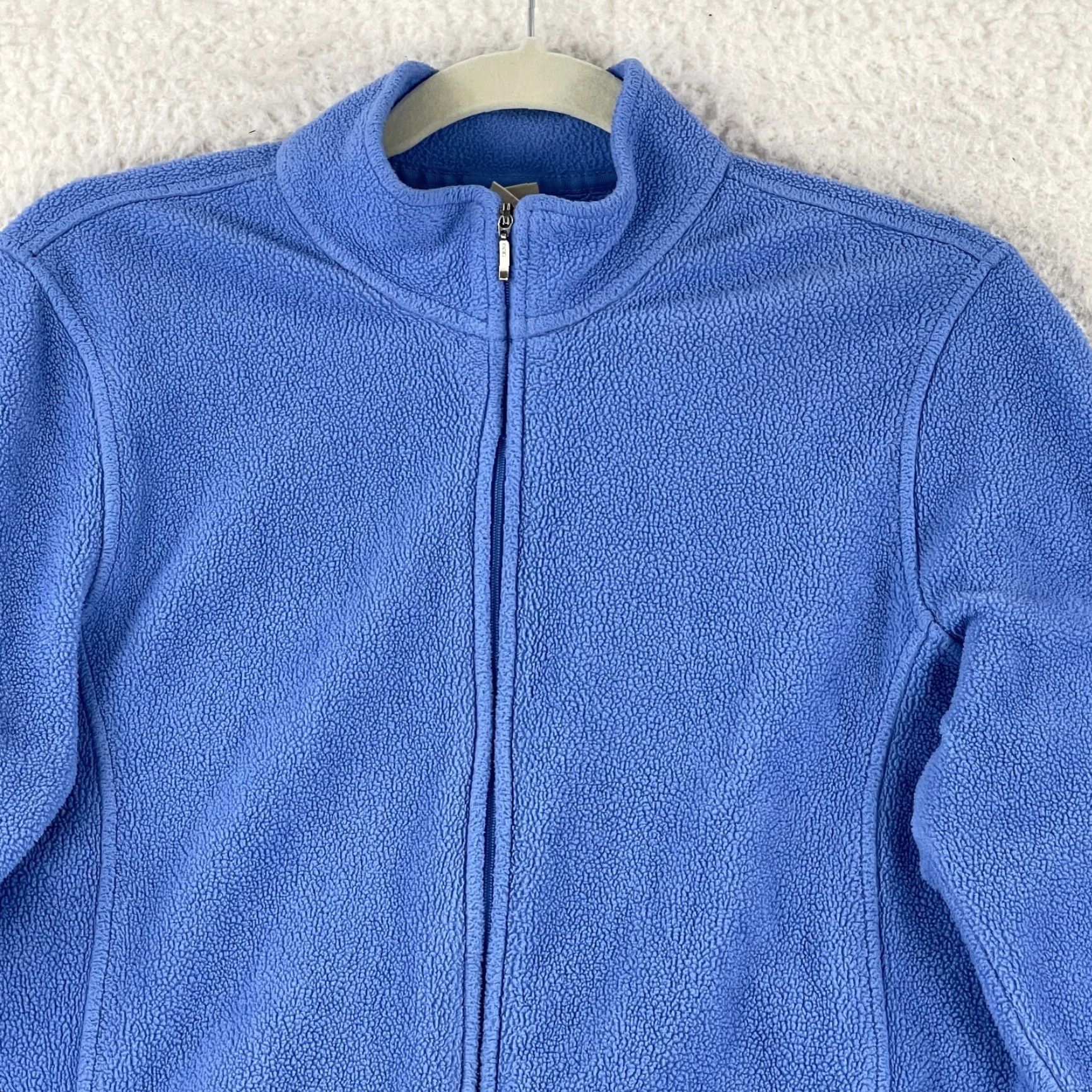 Vintage L.L. Bean Blue Fleece Full Zip Sweater Womens Long Sleeve Mock Neck Size Medium Regular Size M / US 6-8 / IT 42-44 - 3 Thumbnail