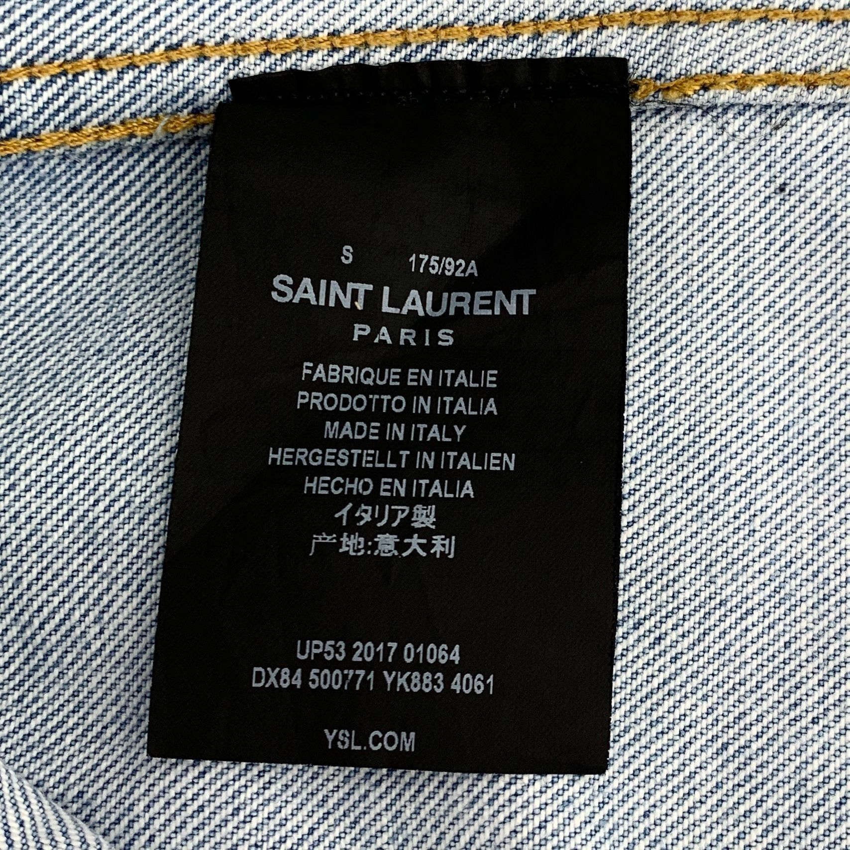 Saint Laurent Paris Saint Laurent Paris Light Wash Denim Jacket With Button Clos Size US S / EU 44-46 / 1 - 8 Thumbnail