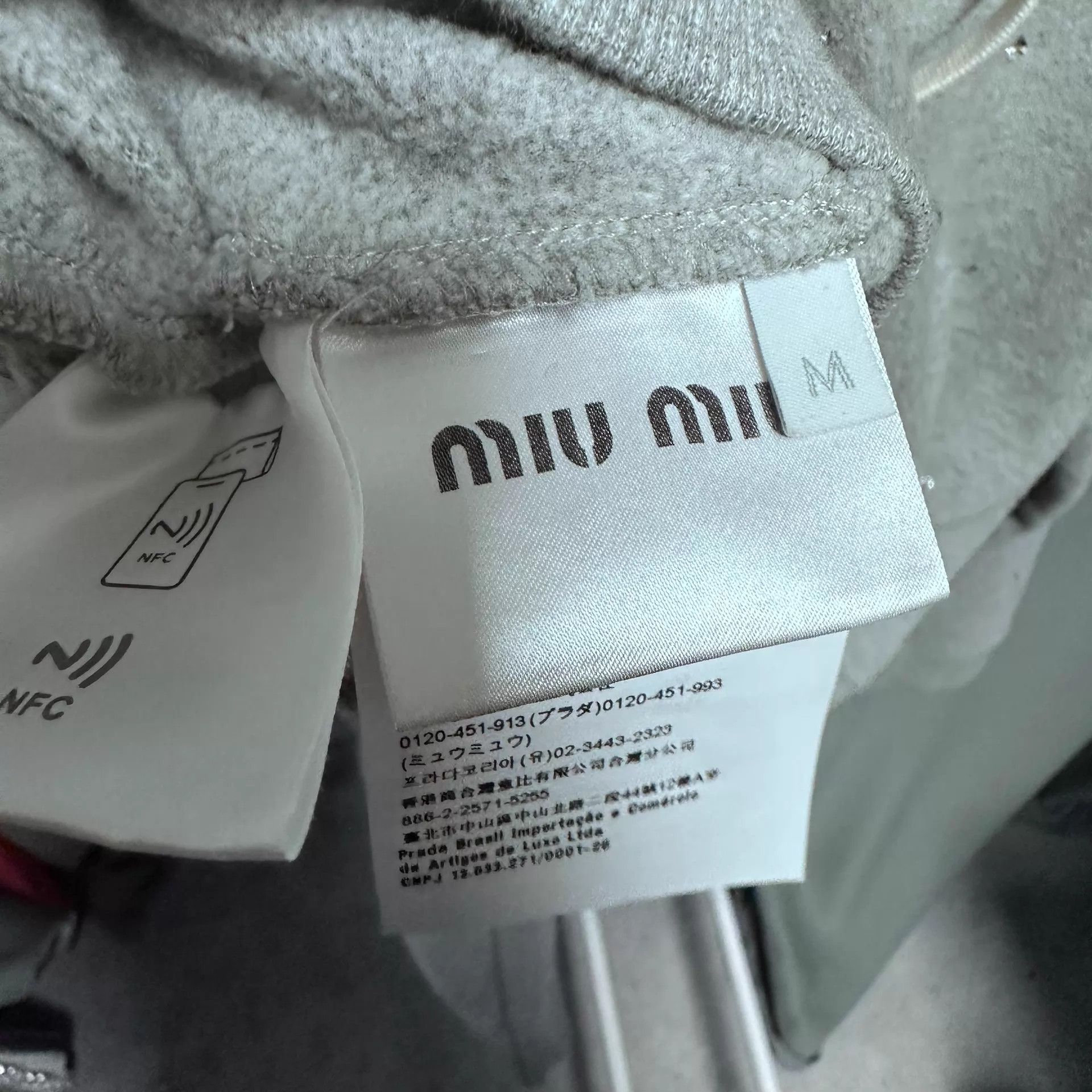 Miu Miu MIU MIU Gray Logo Embroidered Hoodie M Size M / US 6-8 / IT 42-44 - 6 Thumbnail