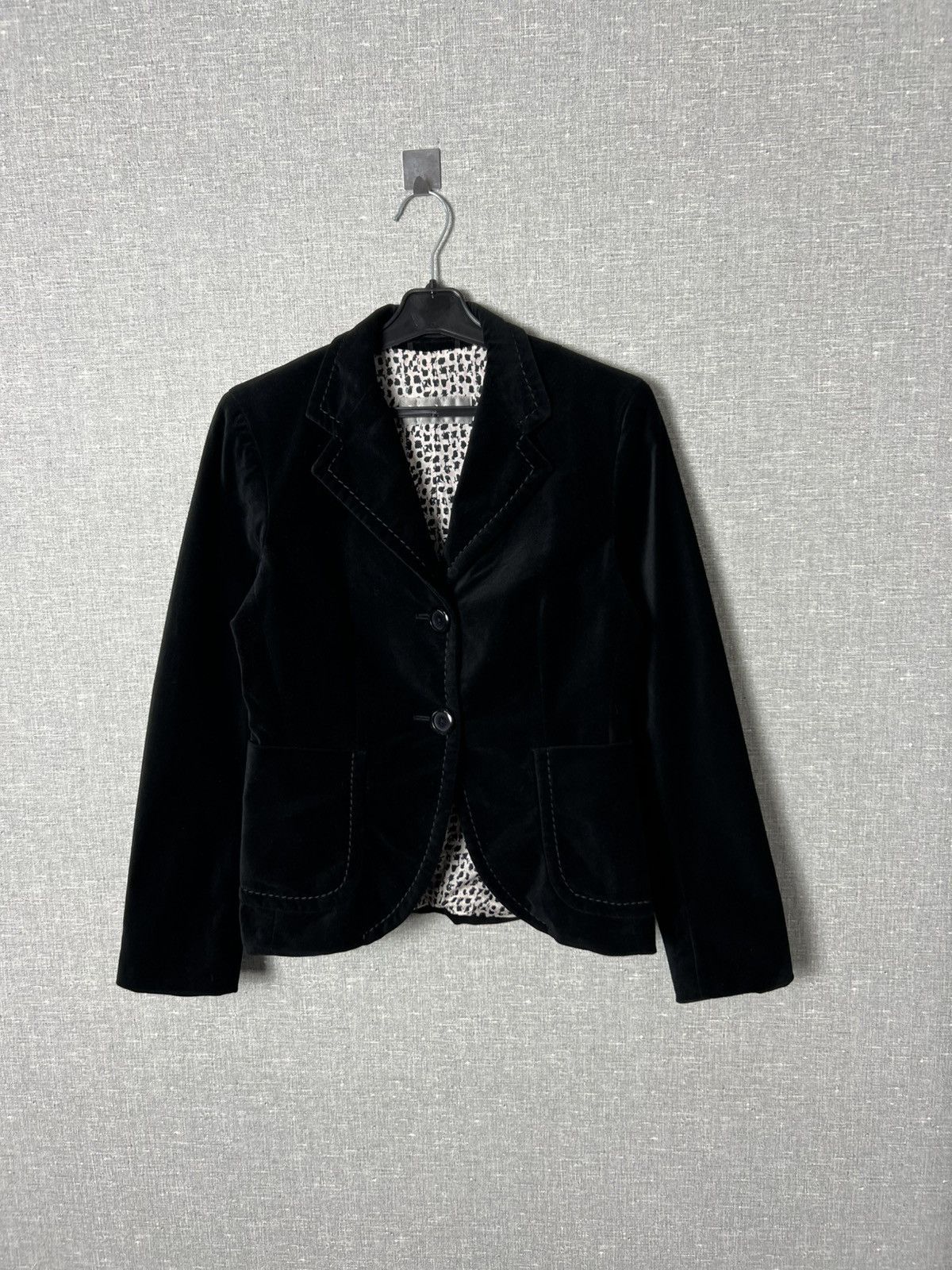 Max Mara Max Mara Black Velour Blazer Jacket Size US4 Size S / US 4 / IT 40 - 1 Thumbnail