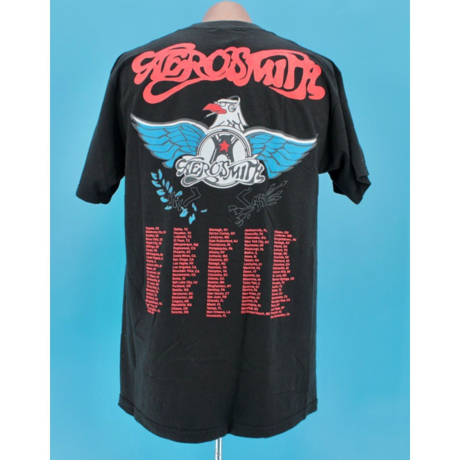 Tultex VTG Mens 90s Black Aerosmith Get A Grip 1994 Tour TShirt Sz L Band T-shirt Giant Size US L / EU 52-54 / 3 - 3 Thumbnail