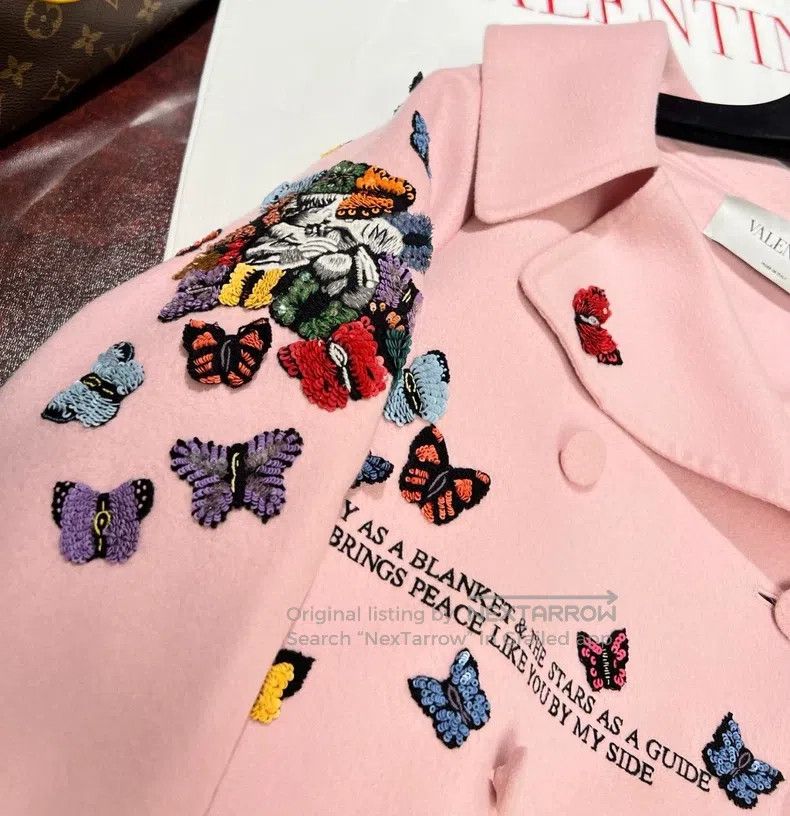 Valentino Valentino Heavy industry embroidered wool and cashmere coa Size M / US 6-8 / IT 42-44 - 8 Thumbnail