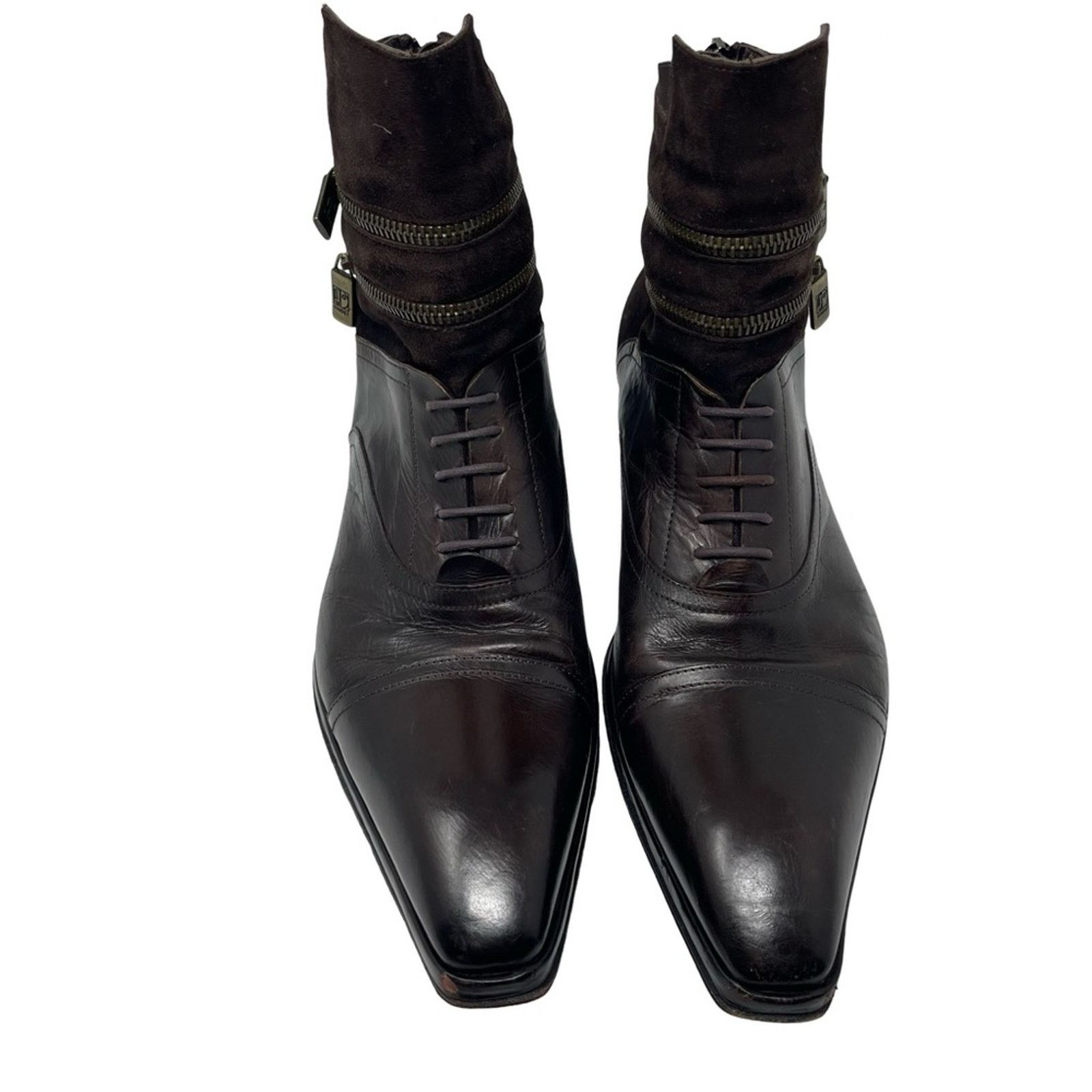 Jo Ghost Jo Ghost 3134 Brown 100% Leather Suede Back zip Boots Size US 8 / EU 41 - 3 Thumbnail