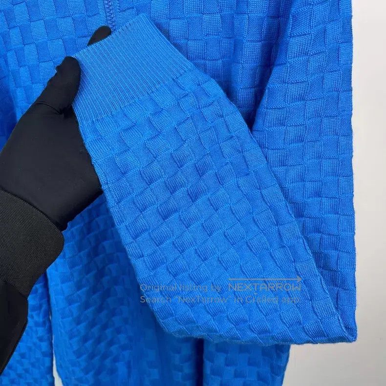 Louis Vuitton Louis Vuitton Sapphire blue checkerboard knit jacket Size US M / EU 48-50 / 2 - 5 Thumbnail