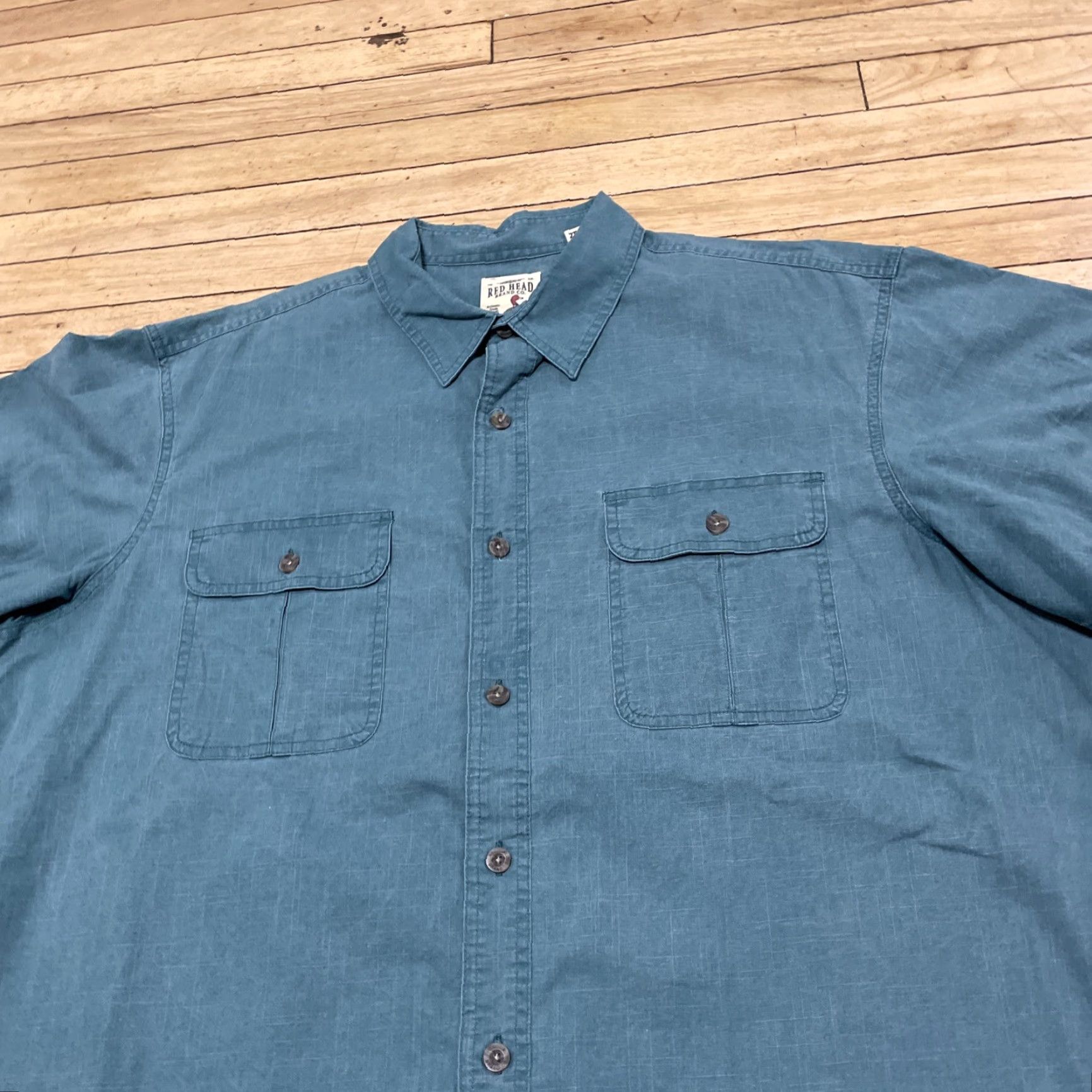 Altea VINTAGE RedHead Shirt Men 2XL Teal Outdoor Military Pockets Fishing Twill Button Up XXL Size US XXL / EU 58 / 5 - 4 Thumbnail