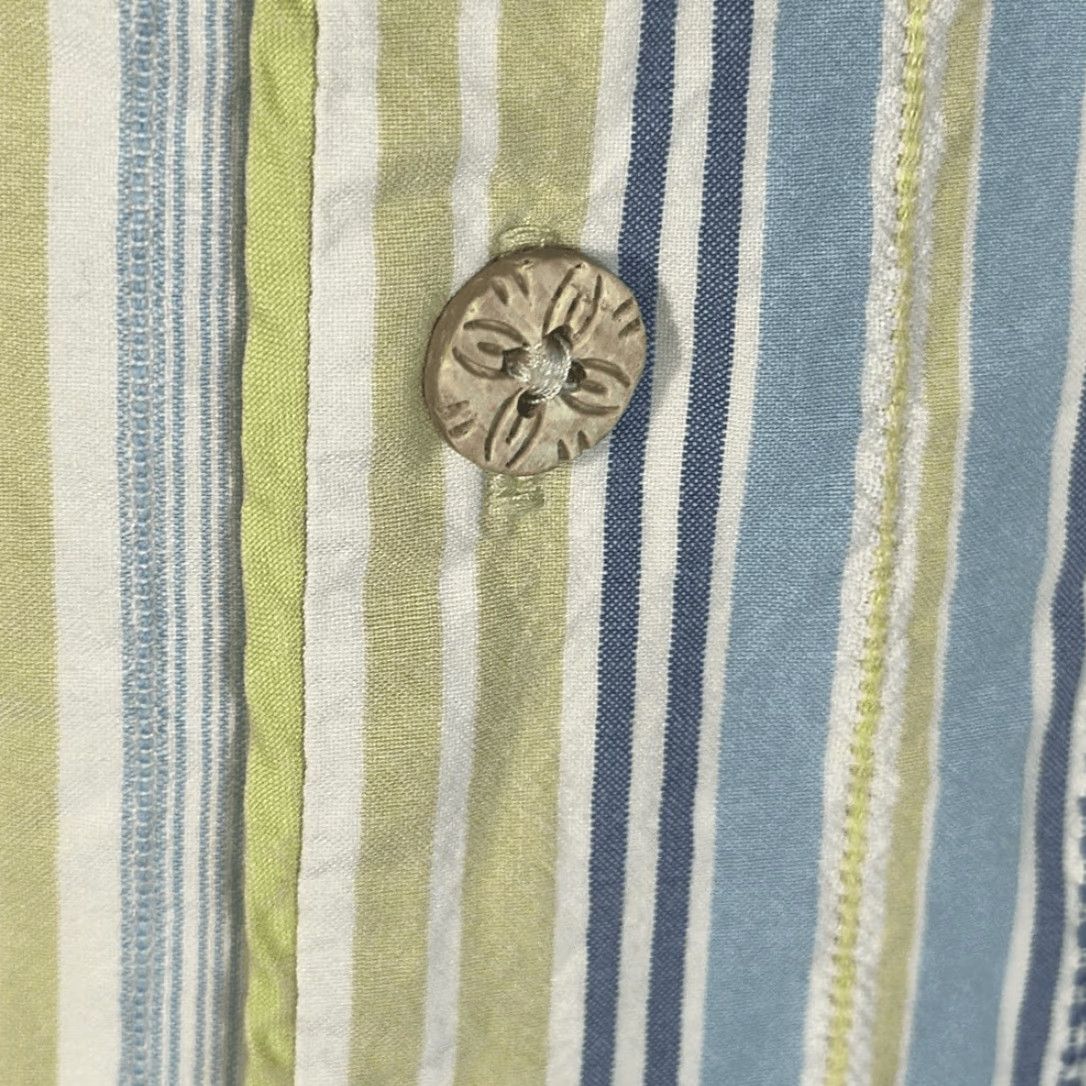 Tommy Bahama Tommy Bahama Shirt Striped Short Sleeve Silk Blend Yellow Blue XL Mens Button-Up Blue XL Mens 90s Size US XL / EU 56 / 4 - 3 Thumbnail