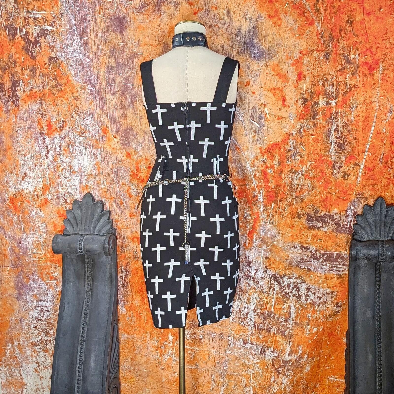 Other 🖤💀 Goth Cross Dress XS Retro Pinup Rockabilly Black Gothic Size XS / US 0-2 / IT 36-38 - 3 Thumbnail