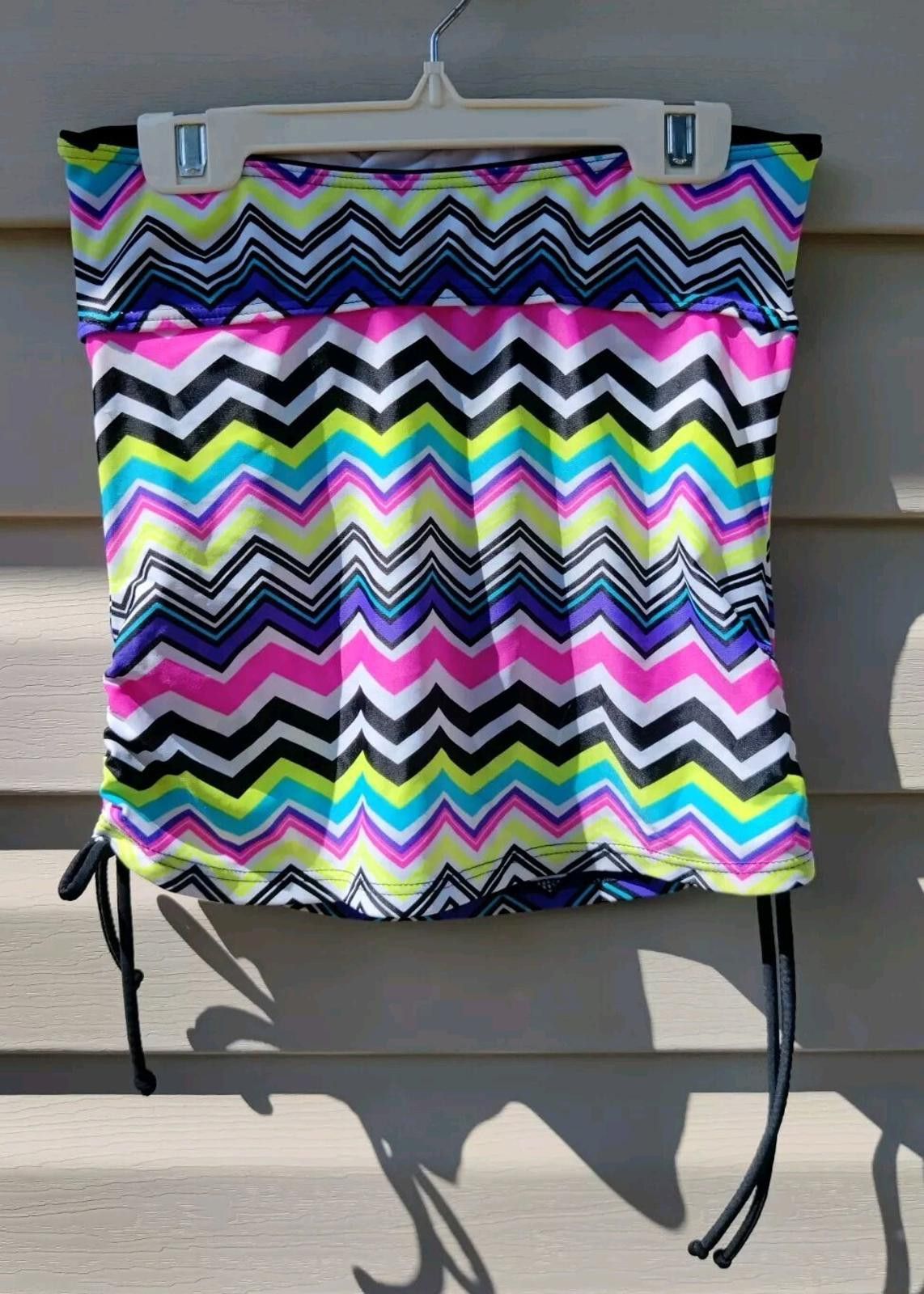 Anti Social Social Club SO Multi-Color Neon Swim Top Only Swimwear XS Chevron Pink B Size ONE SIZE - 3 Thumbnail