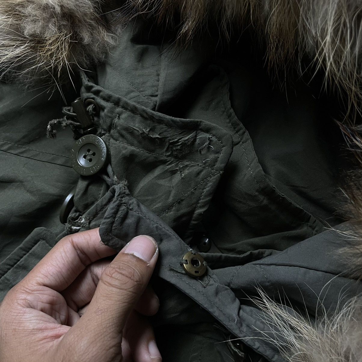 14th Addiction 🇯🇵 SLY CHINESE RACOON DOG FUR DUFFLE JACKET Size US S / EU 44-46 / 1 - 19 Thumbnail
