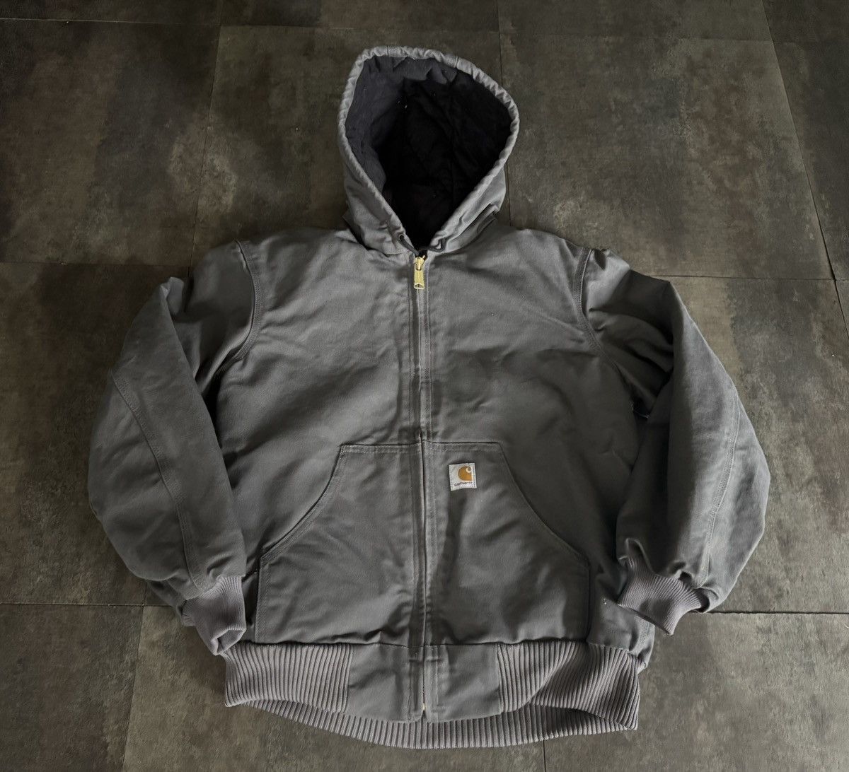 USA Made Small Gray Carhartt Active Jacket Detroit 0J0140-M