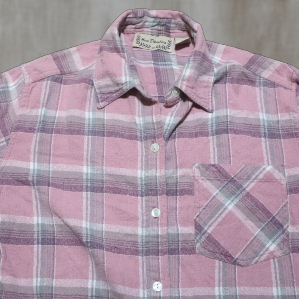 Pinko Vintage New Directions Pink Plaid Fleece Shirt Women's Small Long Sleeve Pullover Size S / US 4 / IT 40 - 1 Thumbnail