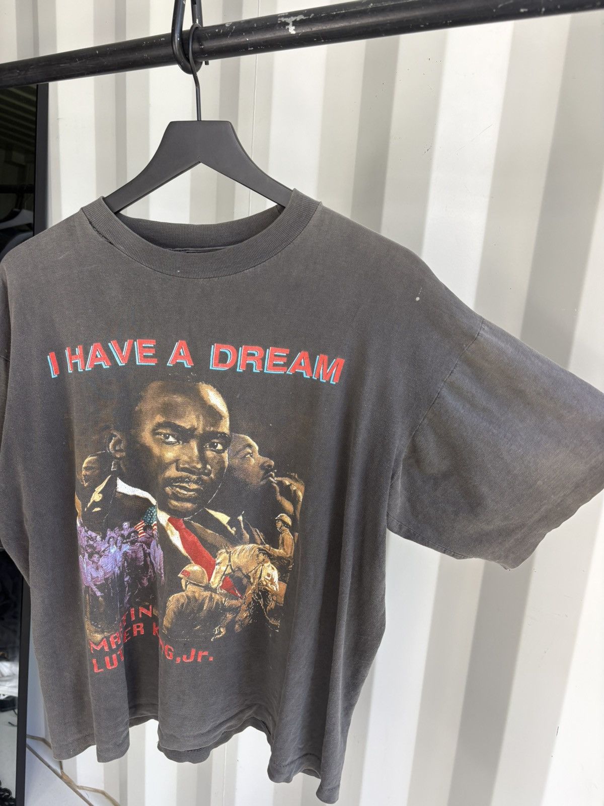 Vintage MLK I Have A Dream Thrashed Faded Distressed Shirt GRUNGE Size US XL / EU 56 / 4 - 2 Thumbnail