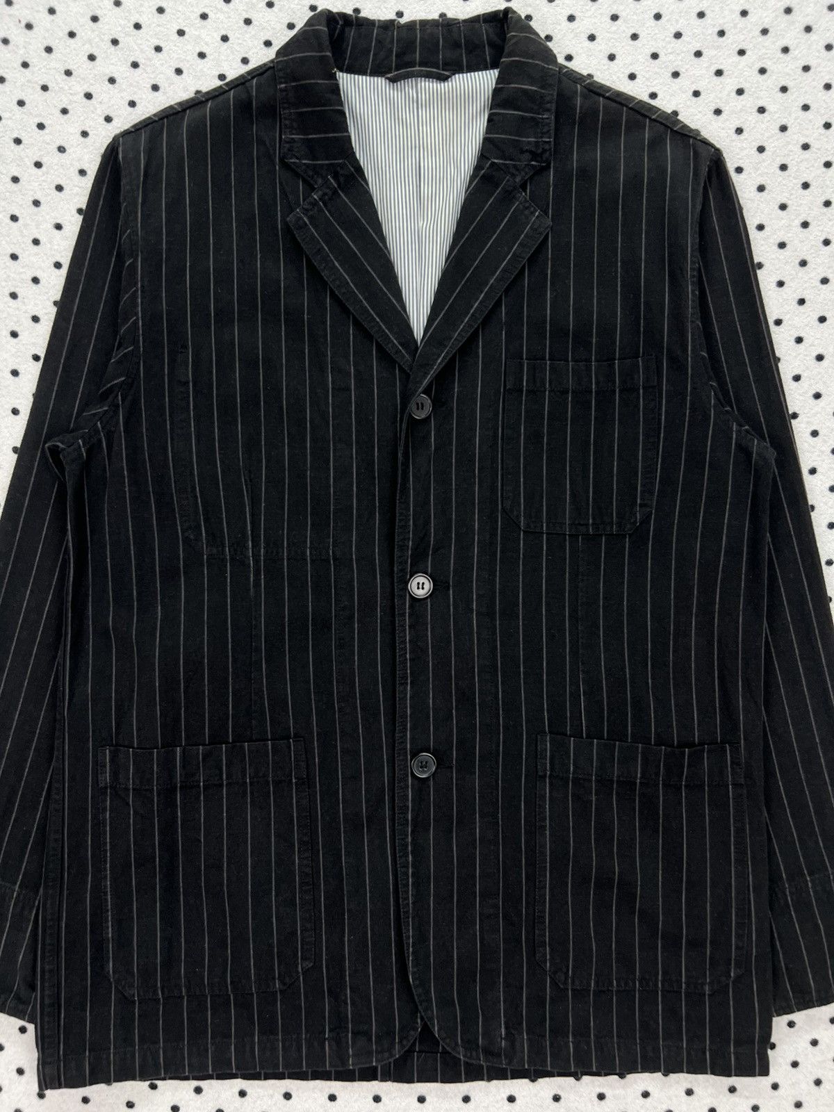 Japanese Brand Hill Crop Club Stripes Chore Jacket Size US M / EU 48-50 / 2 - 3 Thumbnail