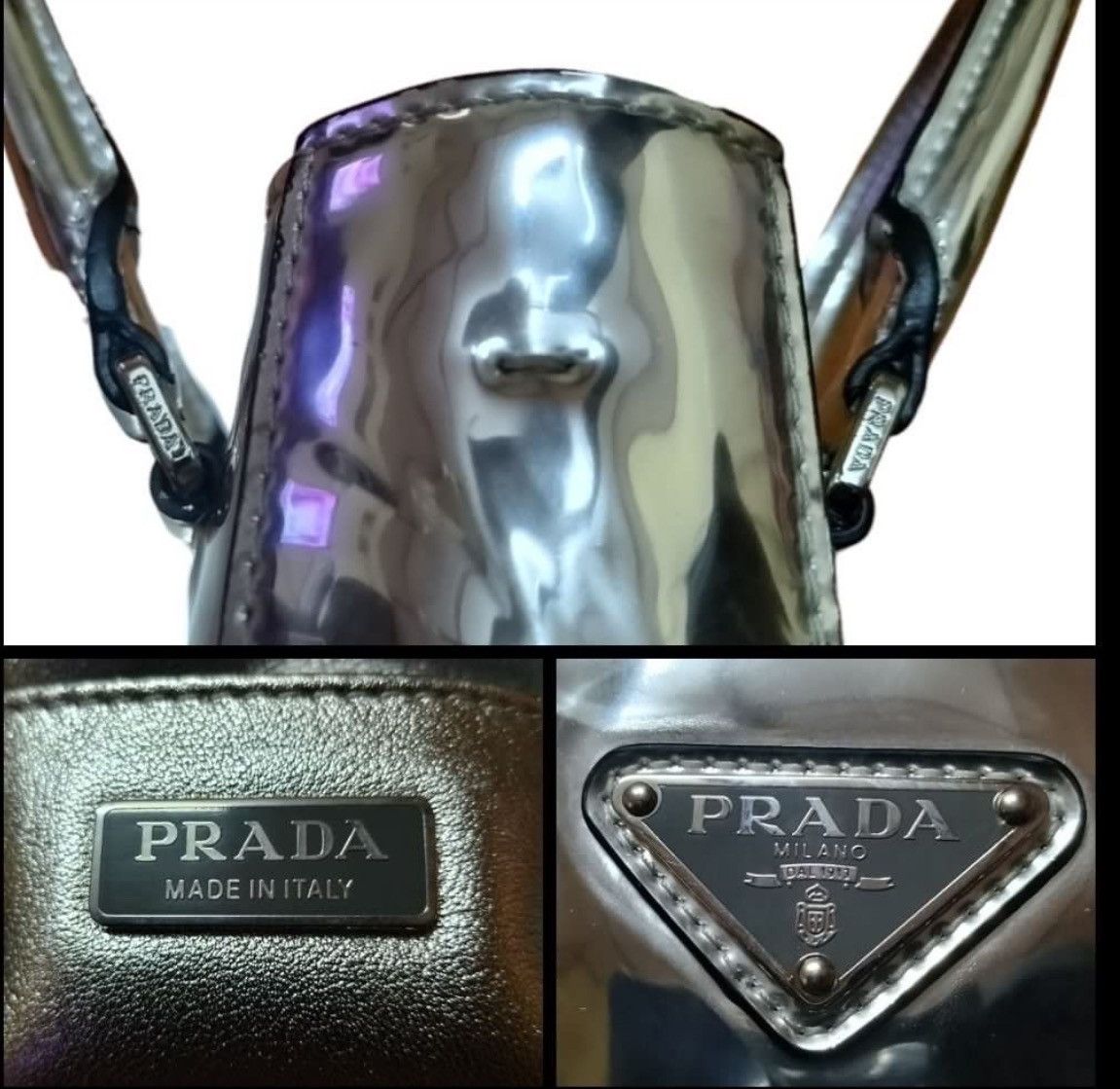 Authentic Prada Small Brushed Tote Bag Purple