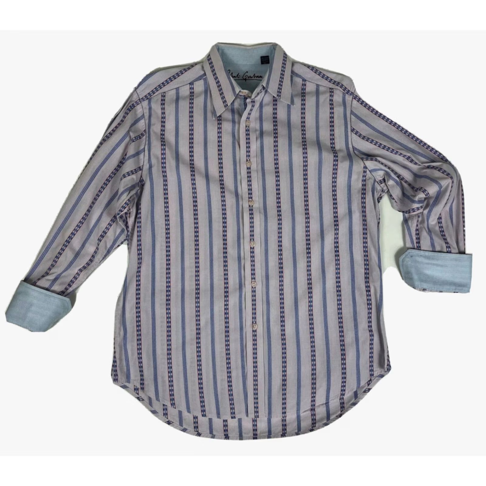 Robert Graham Robert Graham Button-Up Shirt Striped Mens L Multicolor 100% Cotton Casual Shirt Size US L / EU 52-54 / 3 - 4 Thumbnail