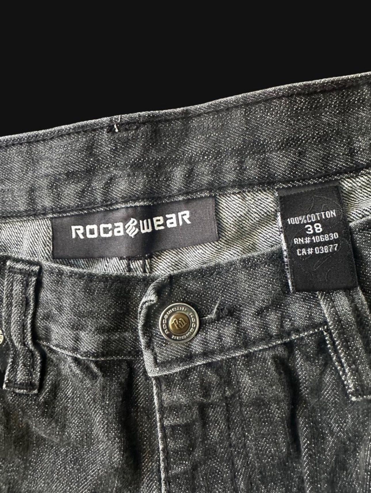 Rocawear Rocawear Black Jeans with Embroidered Logo Size US 38 / EU 54 - 3 Thumbnail