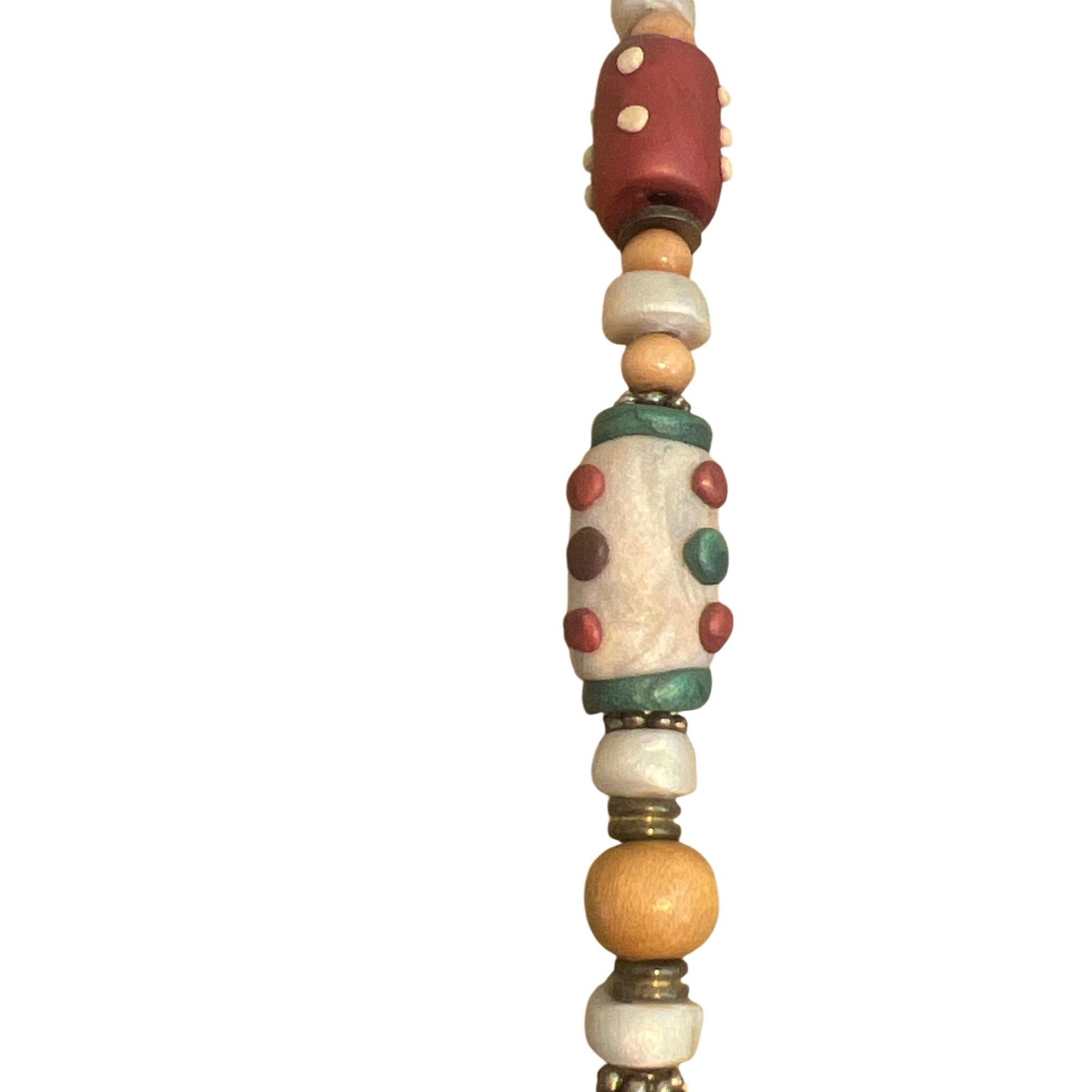 Other Handcrafted Wooden Clay Beads Necklace Multicolor Tribal Des Size ONE SIZE - 3 Thumbnail