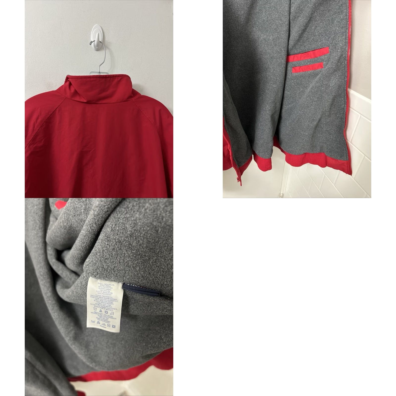 Lands' End Lands' End Squall Bomber Jacket Mens XL Red Fleece Lined Full Zip Pockets L/S Size US XL / EU 56 / 4 - 9 Thumbnail