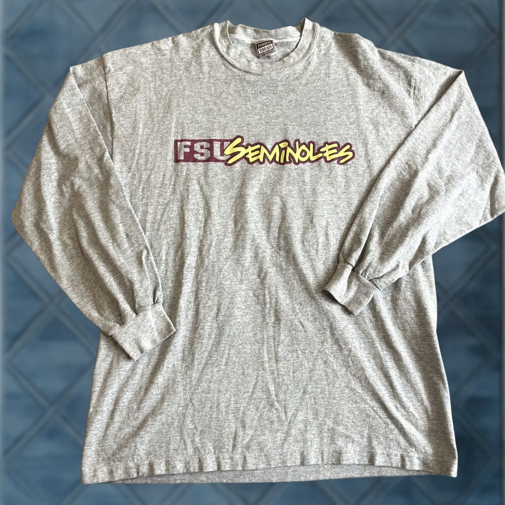 Vintage VINTAGE Fashion Threads FSU Seminoles Long Sleeve Crewneck Graphic T-Shirt XL Gray Men's T-Shirt Size US XL / EU 56 / 4 - 1 Thumbnail