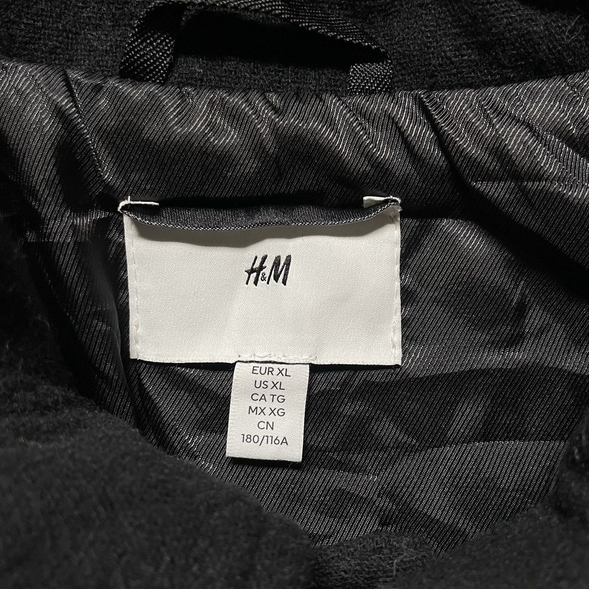 H&M H&M Men Black Solid Wool Blend Collar Jacket XL Size US XL / EU 56 / 4 - 9 Thumbnail