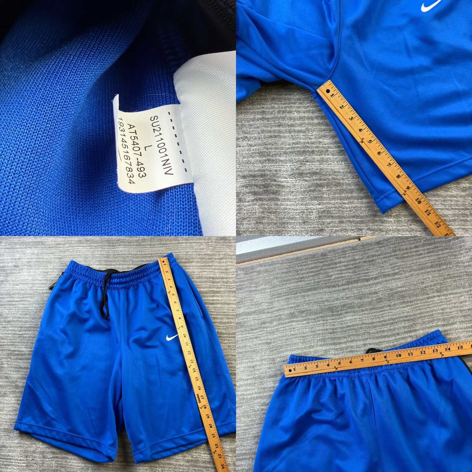 Nike Nike Dri Fit Basketball Gym Training Shorts Mens Large Blue Spotlight Warmup Size US 33 - 8 Thumbnail