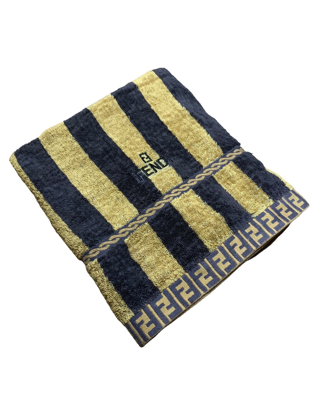 Fendi monogram striped towel