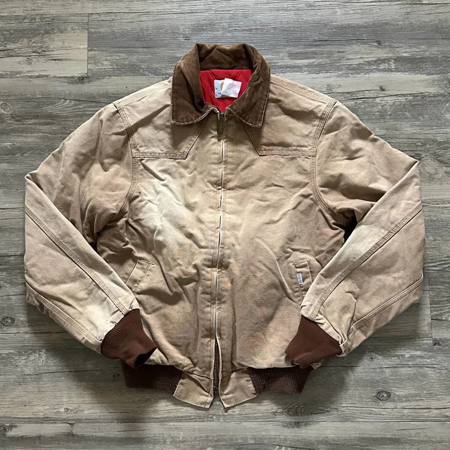 Vintage Carhartt J13 BRN Santa Fe Red Duck Lining Jacket