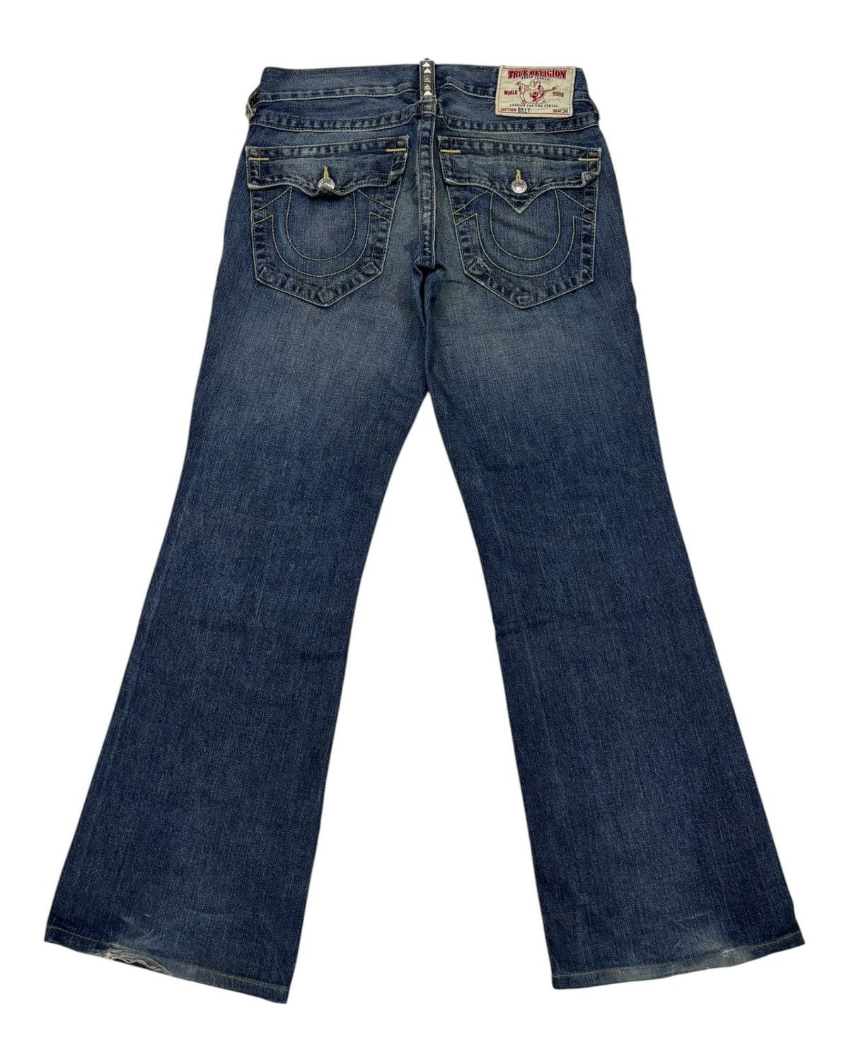 True Religion TRUE RELIGION METAL STUDDED FLARE JEANS BOOTCUT BILLY Size 31" - 6 Thumbnail