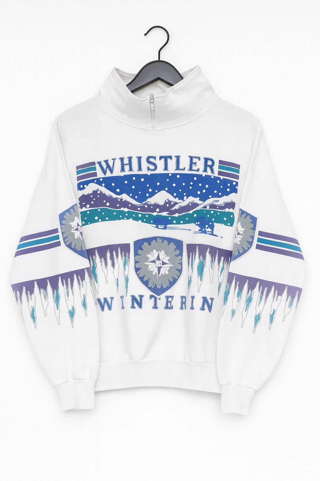 Vintage 90s Whistler Winter West Coast Canada Ski Graphic Pullover Size US S / EU 44-46 / 1 - 1 Thumbnail