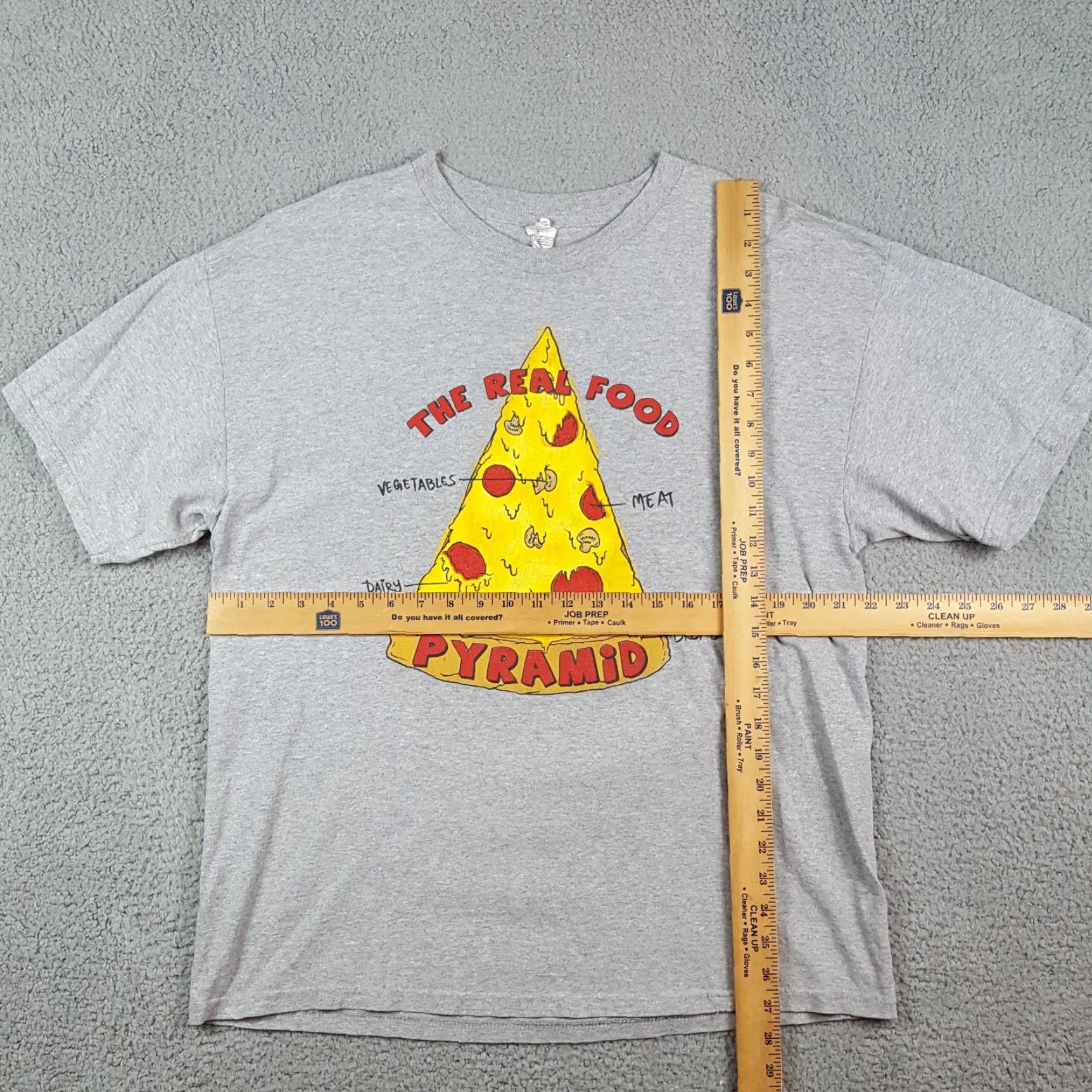 Etro VINTAGE Alstyle Pizza Food Pyramid T-Shirt Mens XL Gray 90s Y2K Retro Funny Food & Drink Size US XL / EU 56 / 4 - 7 Thumbnail