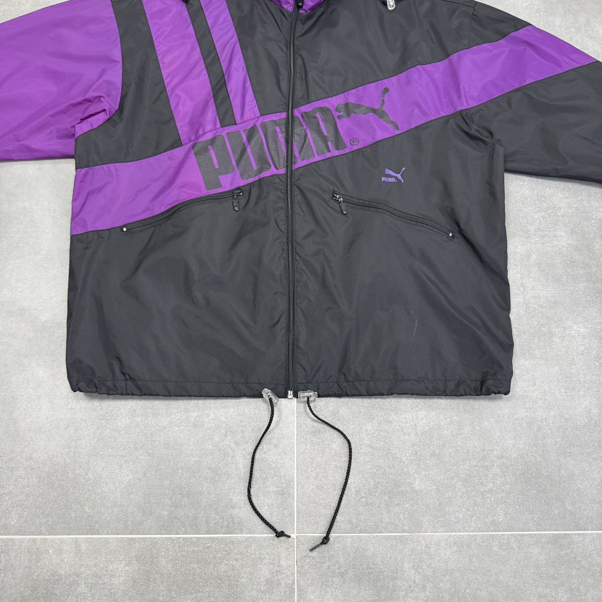 Puma Vintage Puma Big Logo Nylon Windbreaker Jacket 80s 90s Men Size US L / EU 52-54 / 3 - 4 Thumbnail