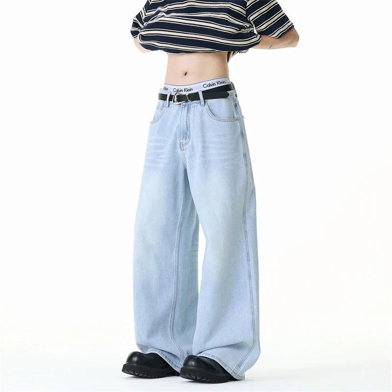 Vintage American Style Light Blue Men's Jeans Size US 33 - 5 Thumbnail