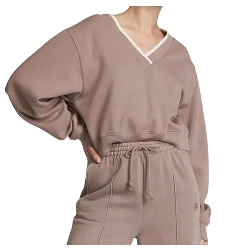 Victoria's Secret Victoria's Secret PINK Fleece V-Neck Pullover in Iced Coffee Size XL / US 12-14 / IT 48-50 - 2 Thumbnail