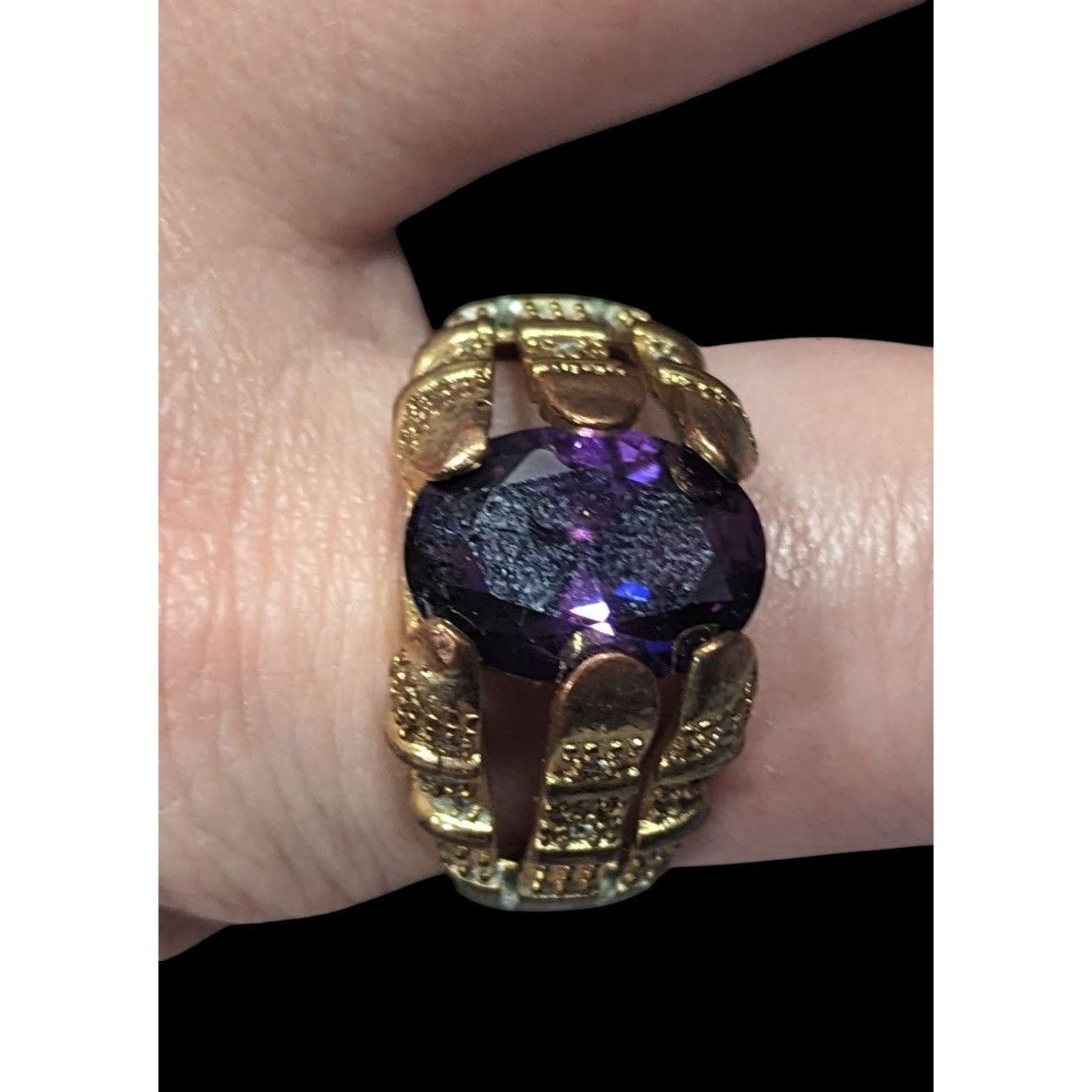 Other Vintage Regal Men's Ring Marked 18K GF With Purple Stone Siz Size ONE SIZE - 8 Thumbnail