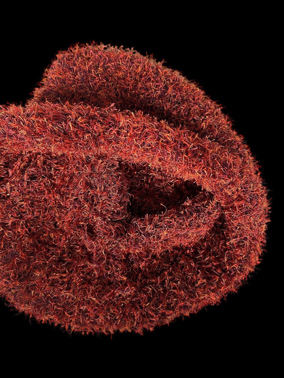 14th Addiction × Hysteric Glamour × Japanese Brand Punk Bondage Style Distressed Orange Fur Mohair RaRe Beanie Size ONE SIZE - 3 Thumbnail