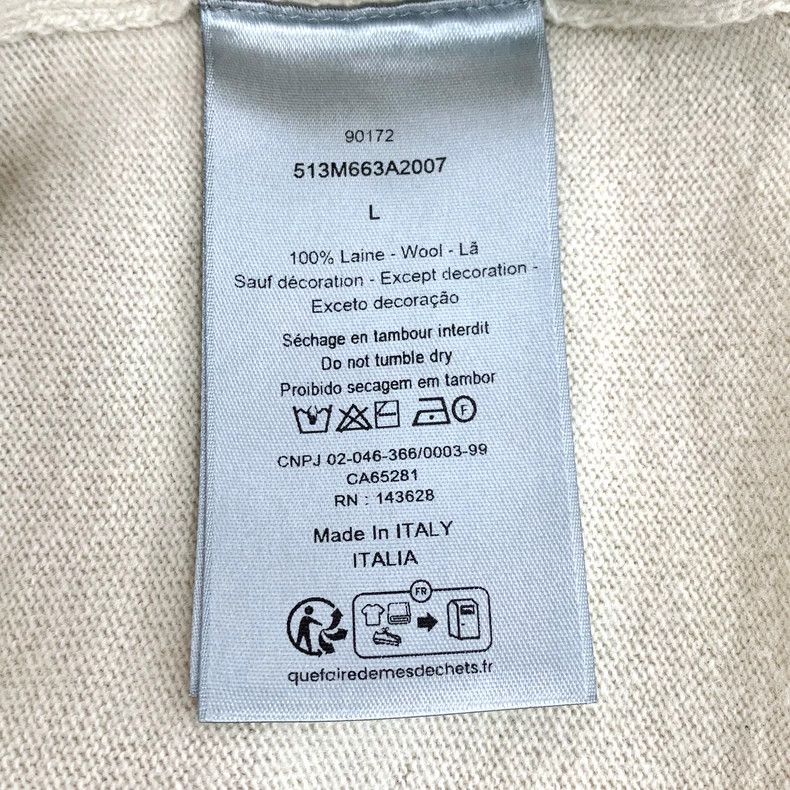 Dior Dior 25 beige logo label printed wool round-neck long-sleev Size US L / EU 52-54 / 3 - 6 Thumbnail