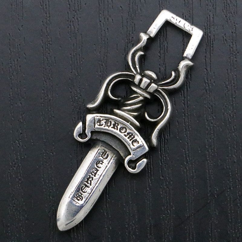 image of Chrome Hearts 10 Dagger Charm in Silver, Men's