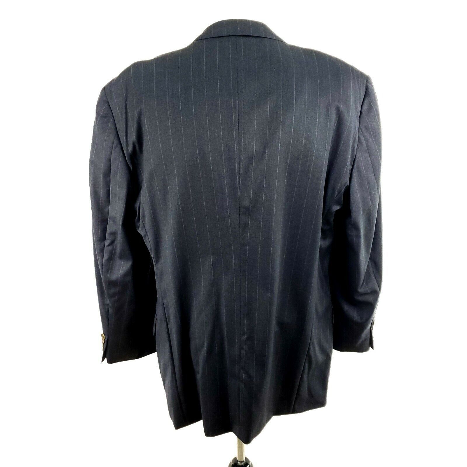 Ermenegildo Zegna Ermenegildo Zegna 44L 2 Button Super 100s Wool Striped Gray Size 44L - 6 Thumbnail