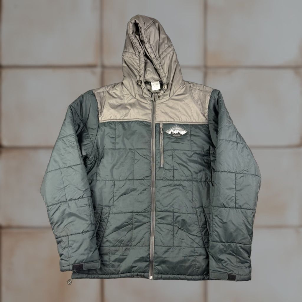Camper Colaatree Jacket Mens Large Gray Hooded Puffer Zip Mid-Length Insulated Lightweight Hiking Outdoor Winter Reefers? Size US L / EU 52-54 / 3 - 1 Thumbnail