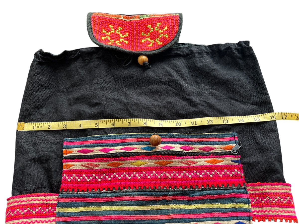 Native × Vintage Navajo Native Style Drawstring Backpack Rucksack Size ONE SIZE - 6 Thumbnail