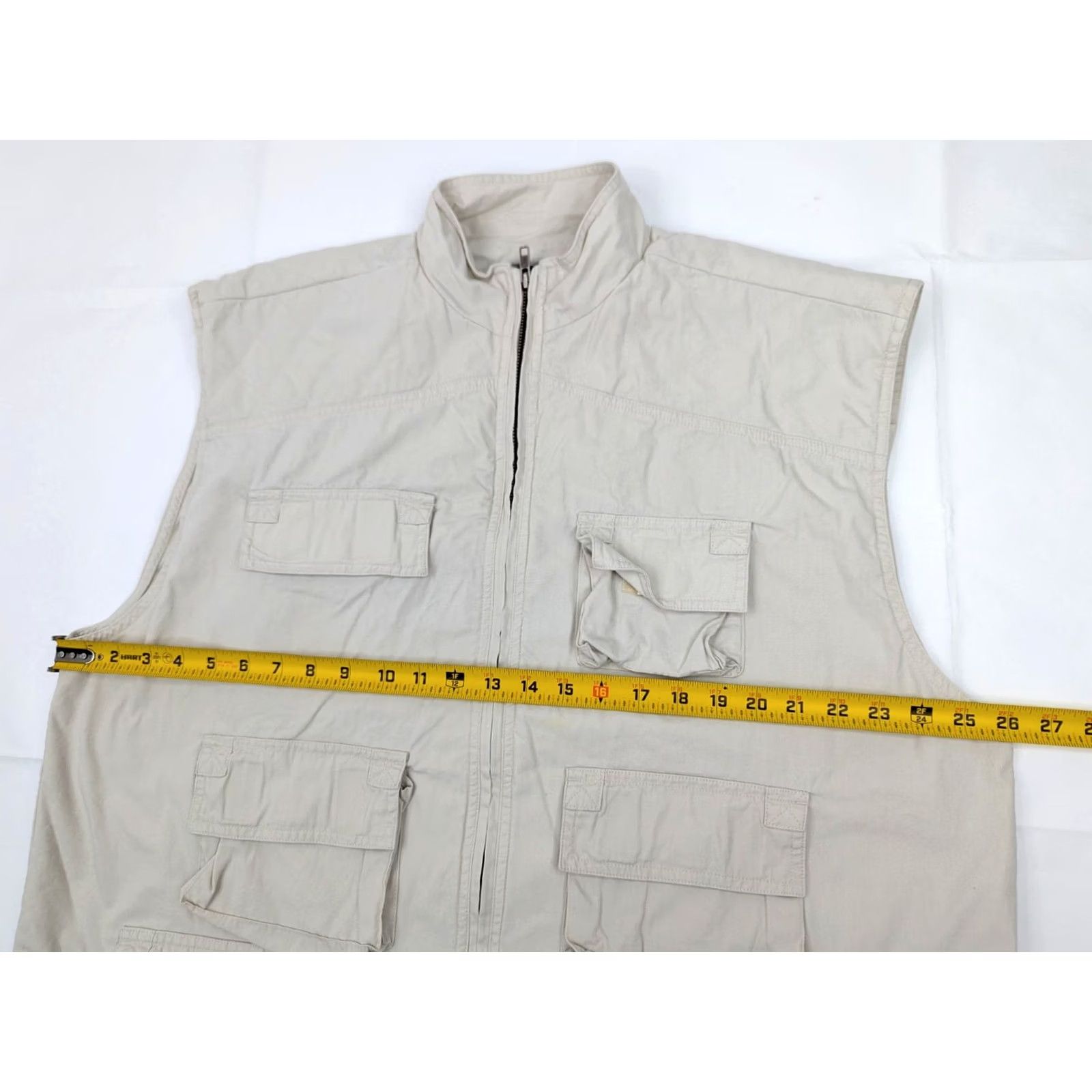 Vintage RedHead Quilted Shoulders Vest Men XL Denim Cotton Multi-Pocket Outdoor Hiking Hunting Warm Casual Autumn Winter Beige XL Mens Size US XL / EU 56 / 4 - 7 Thumbnail