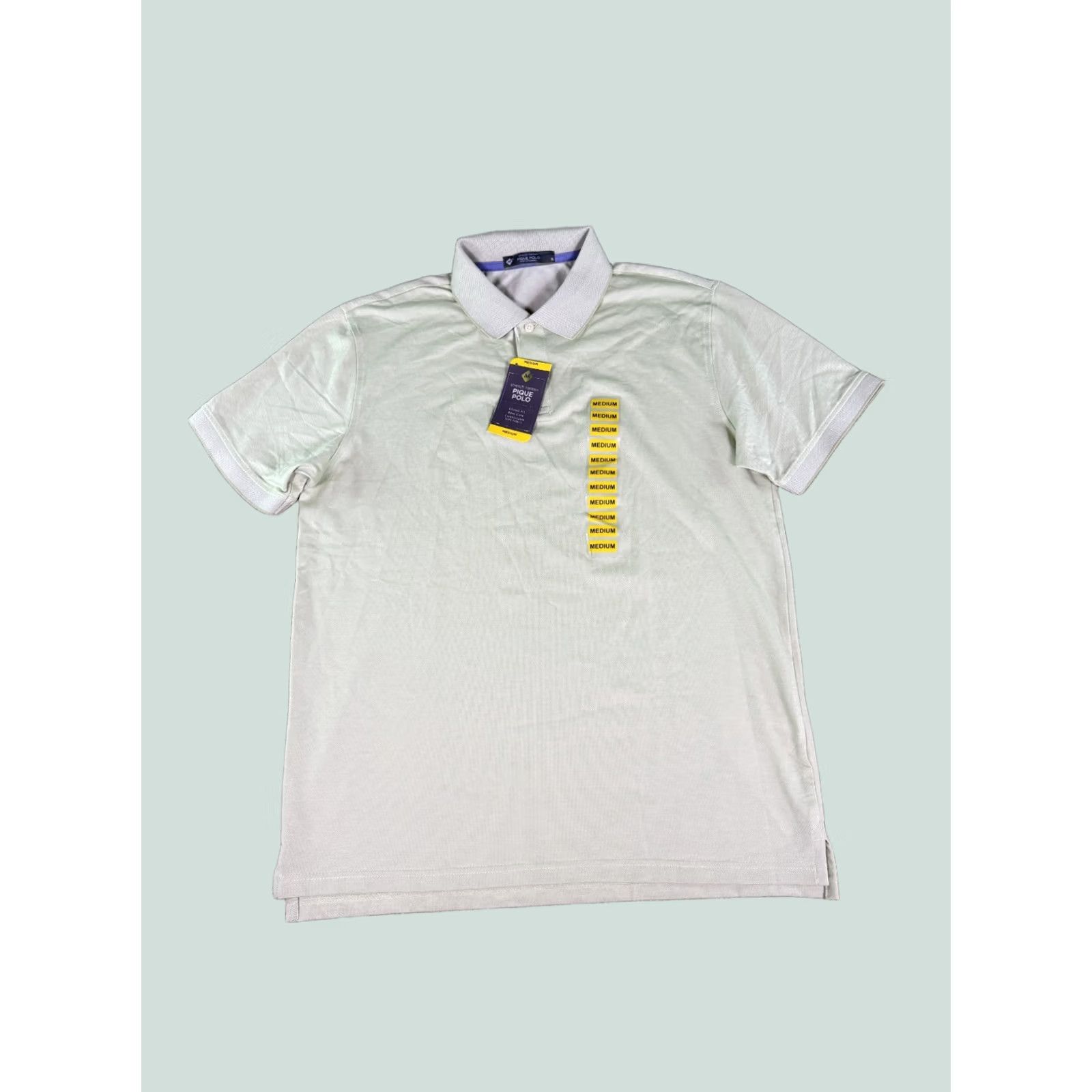 Vintage Member's Mark Polo Men's Size Medium Green Mint Garden Stretch Pique E907 Size US M / EU 48-50 / 2 - 1 Thumbnail