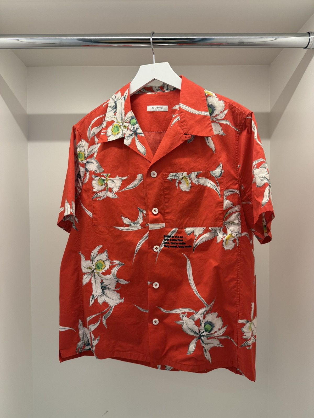 ICONIC Valentino SS16 Orchid Print Camp Shirt — Size 41