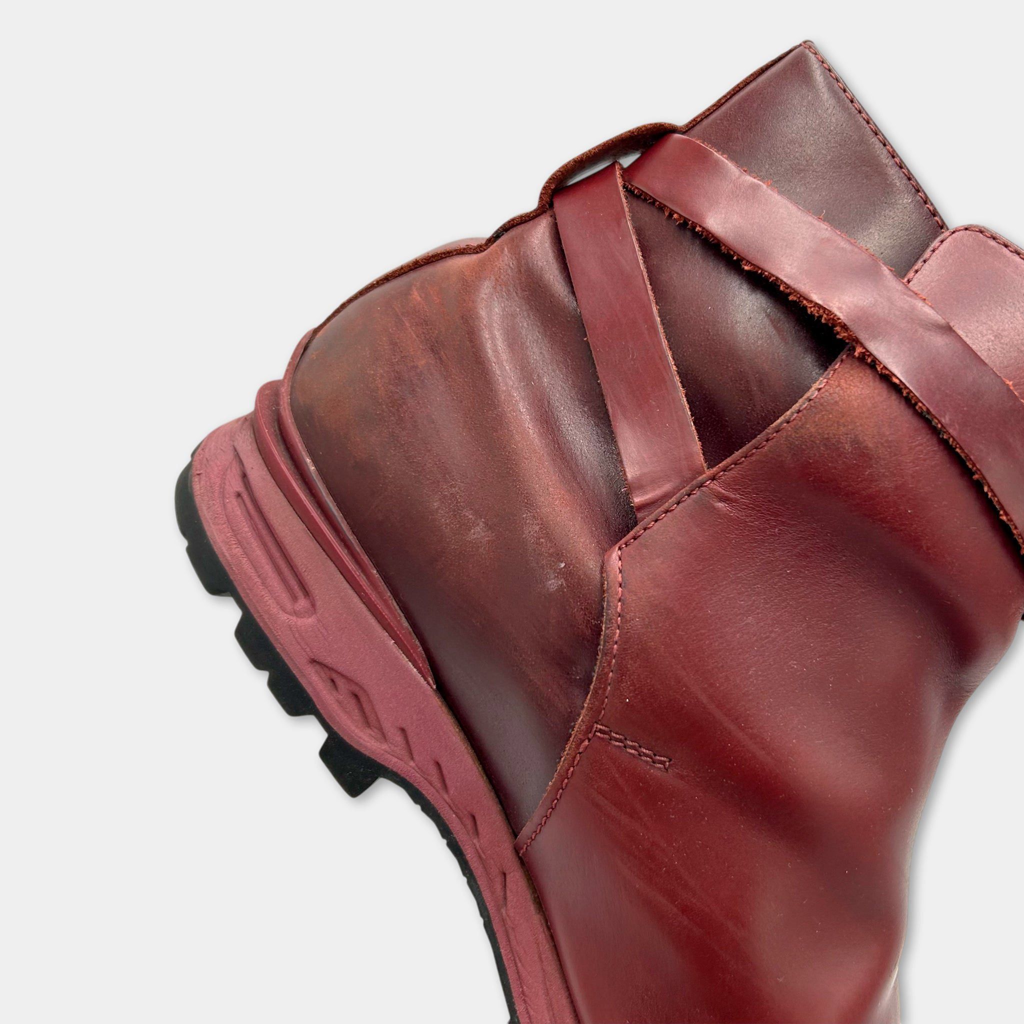 Acne Studios Acne Studios Track Oxblood Leather Boots Size US 8 / EU 41 - 9 Thumbnail