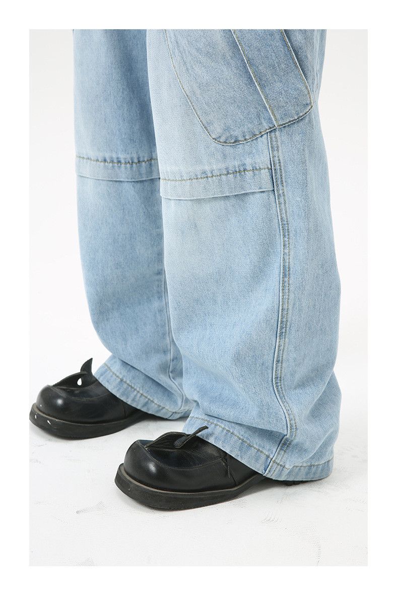 Japanese Brand × Vintage Street Retro Raw Edge Embroidery Baggy Jeans Size US 33 - 6 Thumbnail