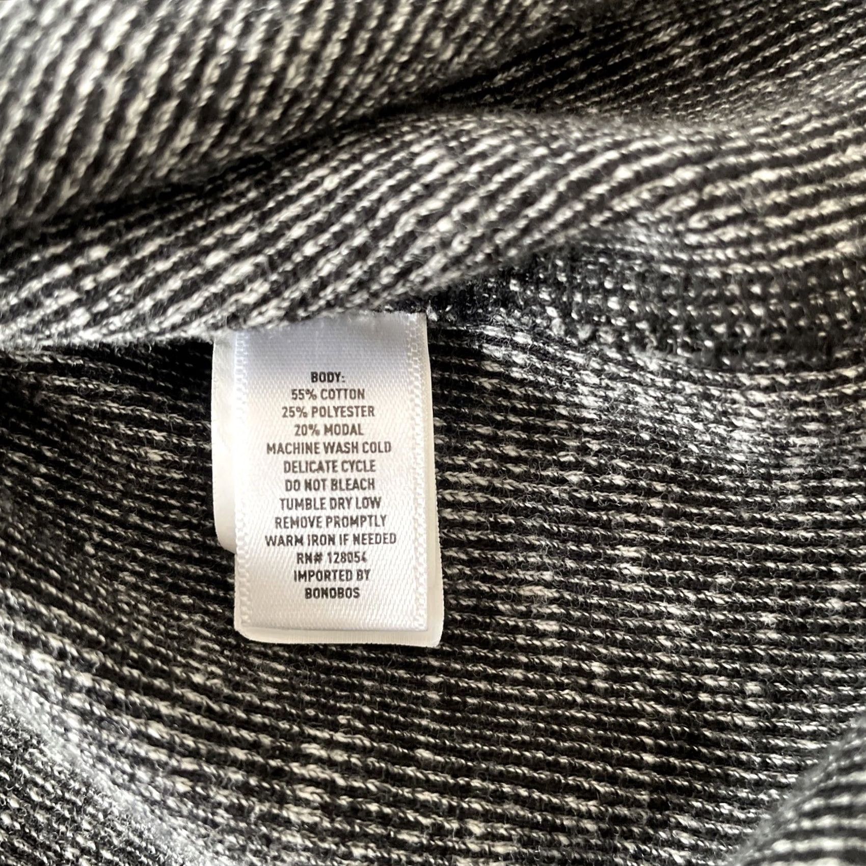 Bonobos Bonobos Button-Up Shirt Mens XL Slim Black Knit Herringbone Long Sleeve Size US XL / EU 56 / 4 - 6 Thumbnail