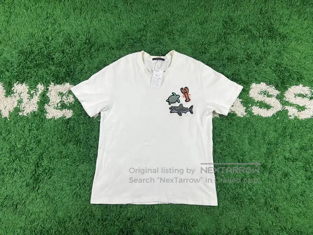 Louis Vuitton Louis Vuitton White XL Men's T-Shirt with Embroidery . Size US XL / EU 56 / 4 - 1 Thumbnail