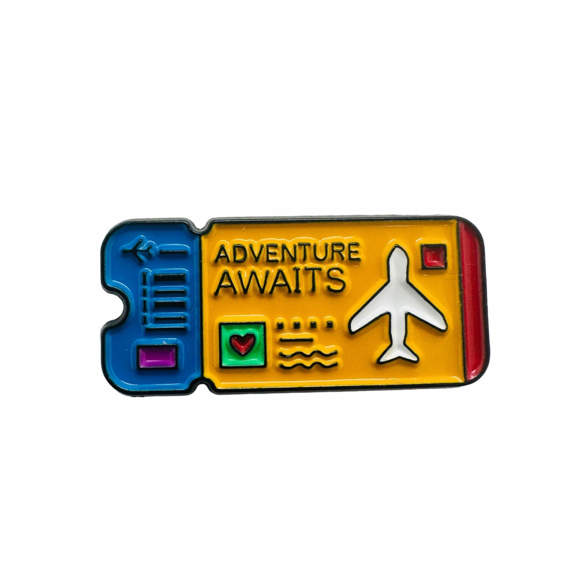 Other ⭐Enamel Pin Airplane Ticket Shaped Brooch Icon Cartoon Adven Size ONE SIZE - 4 Thumbnail