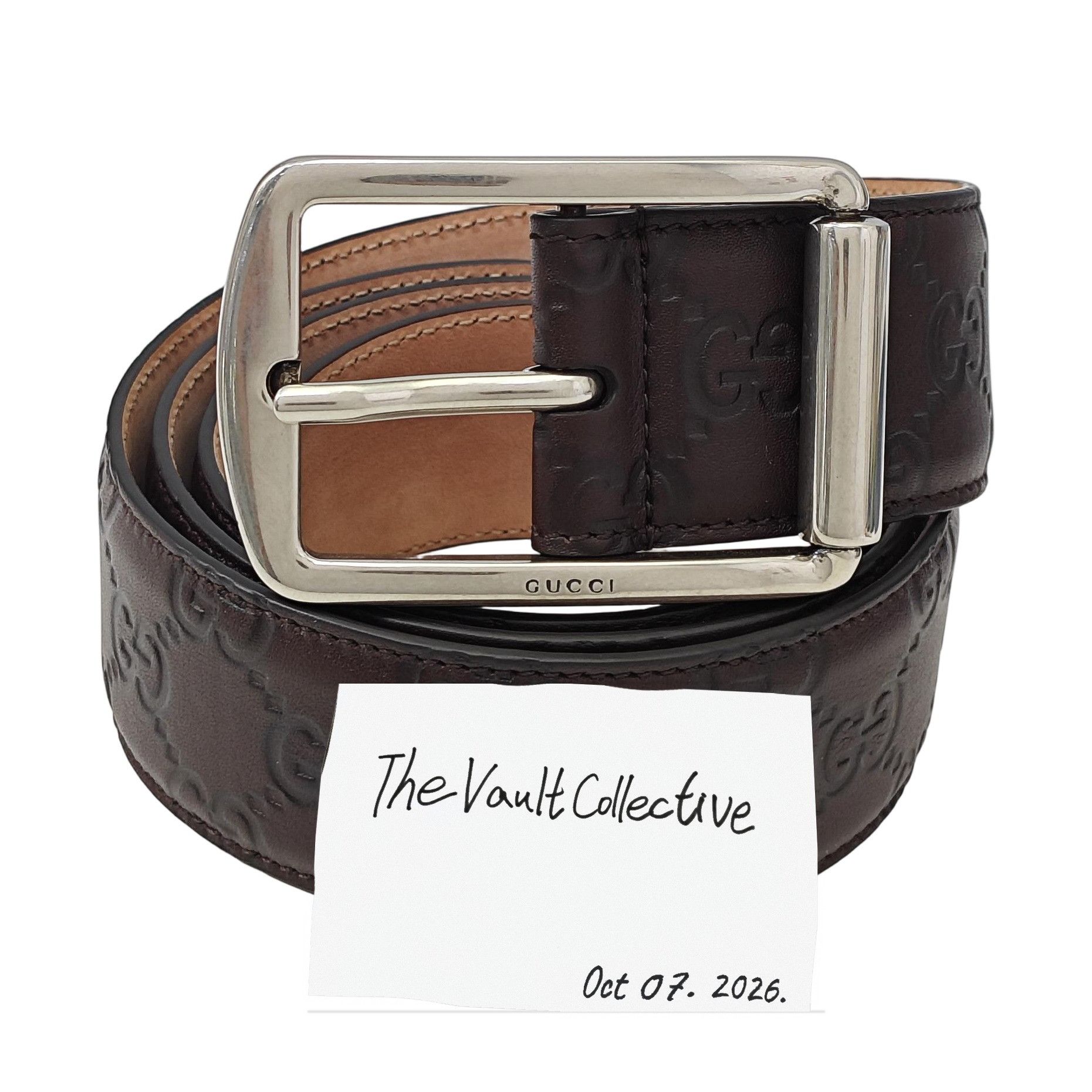 Gucci Dark Brown Leather Pin Buckle Men's Belt Long 117 Cm Wide 4 Cm, Men's