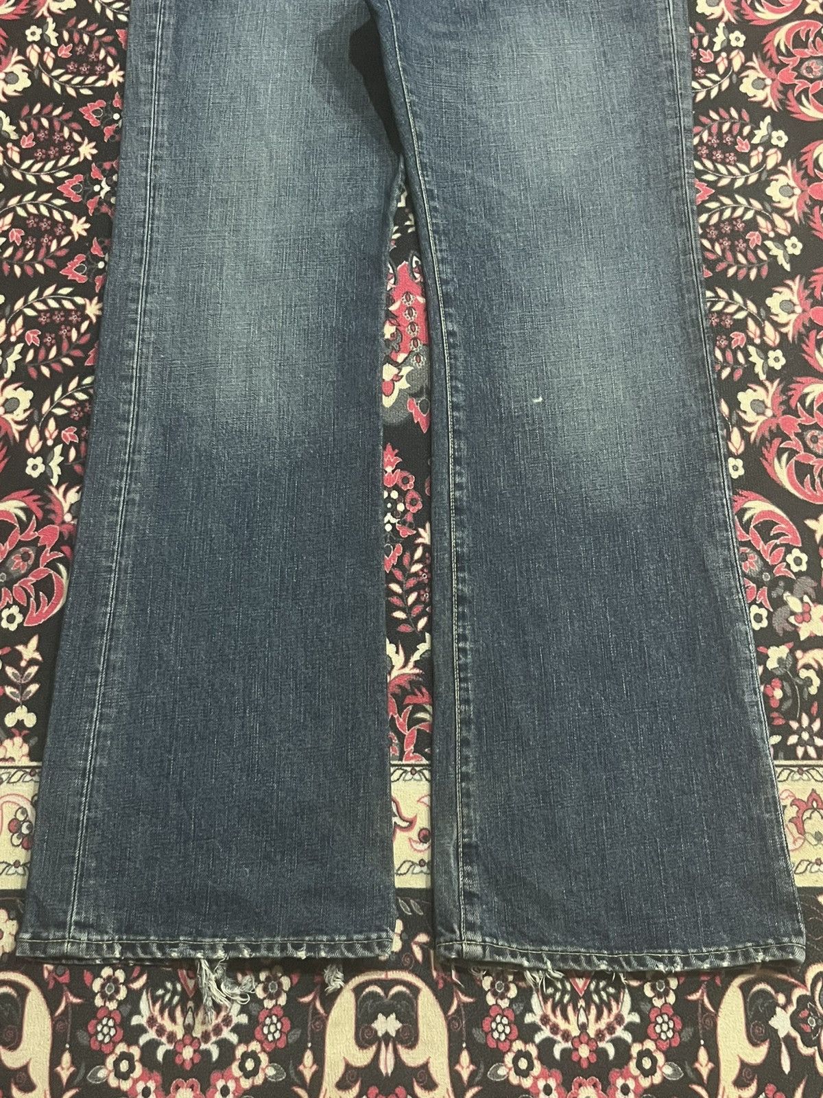 Undercover × Uniqlo Vintage Uniqlo B002 Dark Blue Ripped Hem Flare Jeans Size US 36 / EU 52 - 10 Thumbnail